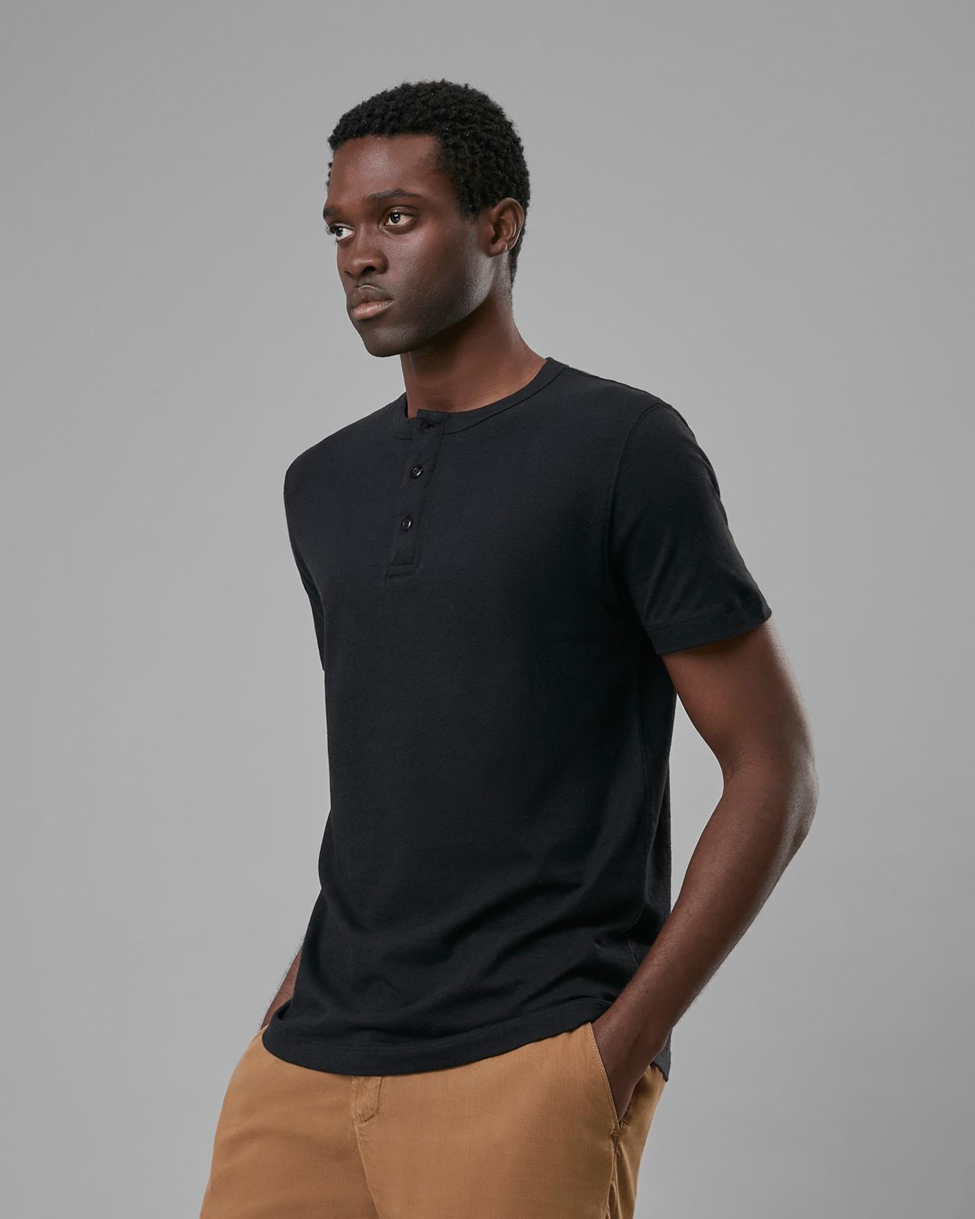 Camiseta Henley Linho