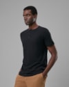 Camiseta henley linho-preto-longo-gg