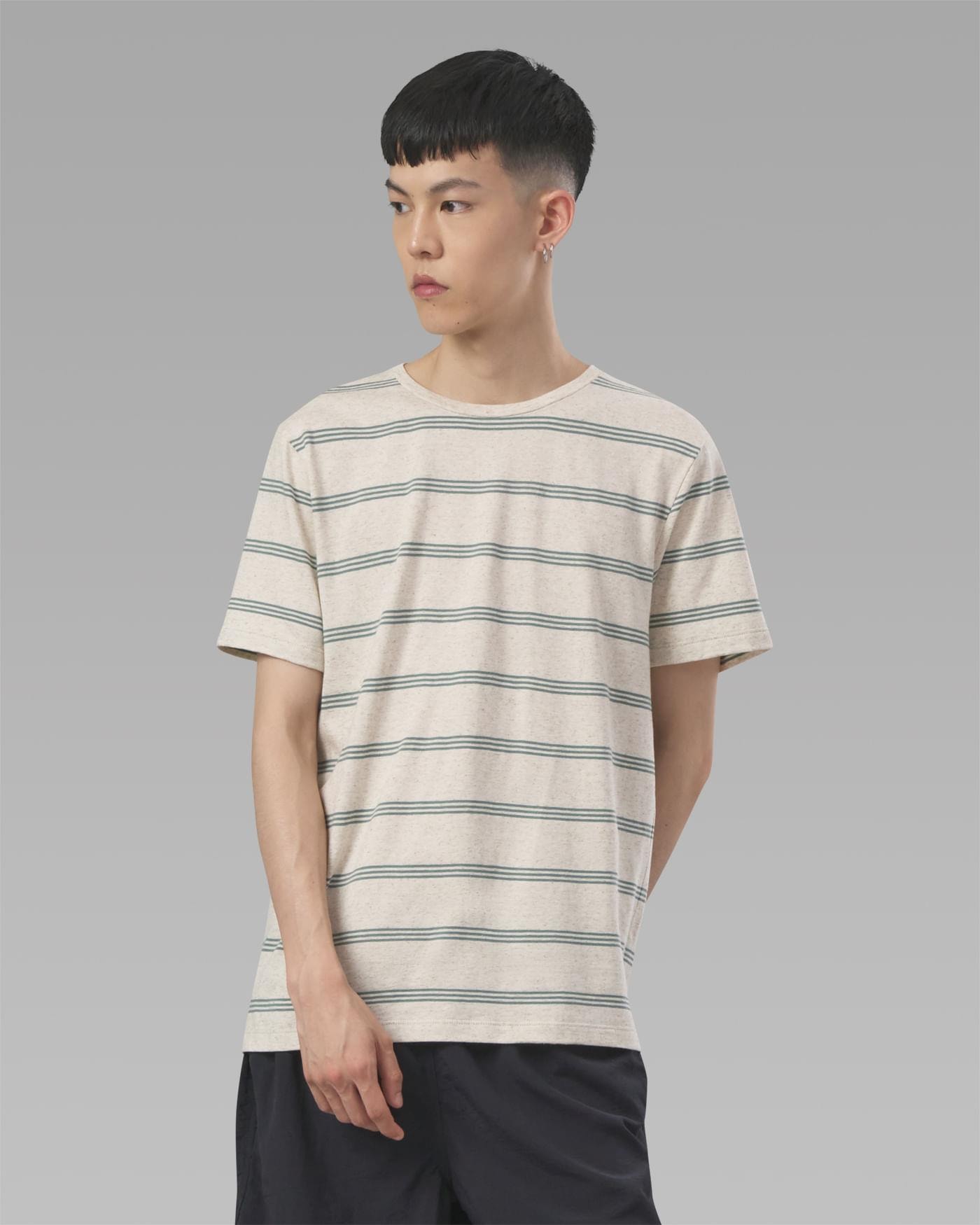 Camiseta Linho Listrada Verde