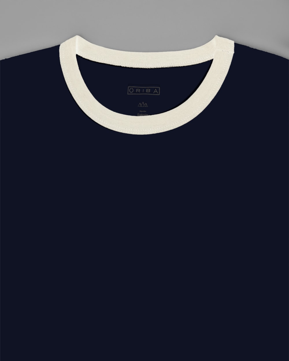 Camiseta Malha Dp Gola Contraste Marinho