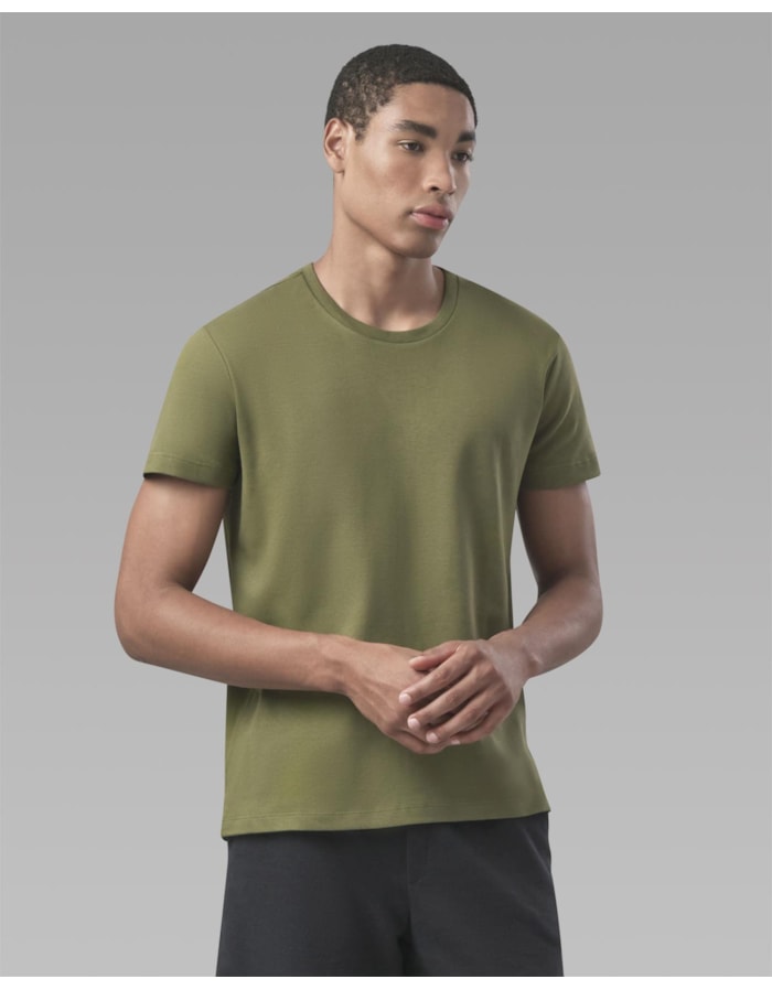 Camiseta malha dupla-verde-curto-gg