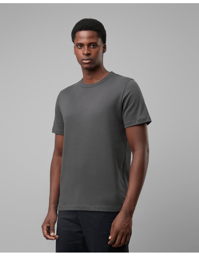 Camiseta malha dupla-cinza-curto-p