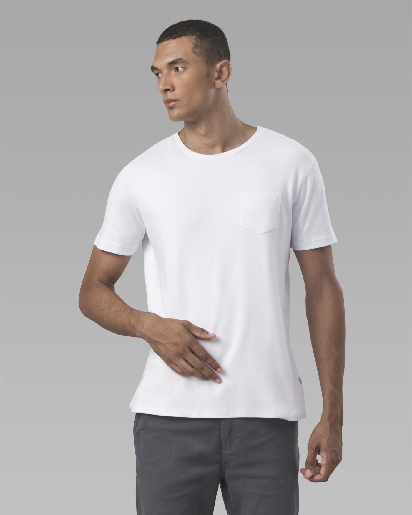 Camiseta Malha Dupla com Bolso