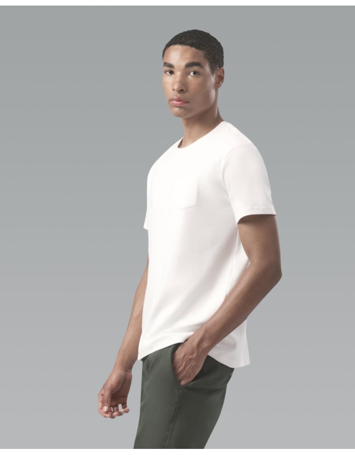 Camiseta malha dupla com bolso-off white-longo-gg