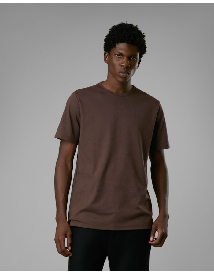 Camiseta malha dupla com lã-marrom-g