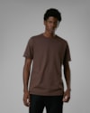 Camiseta malha dupla com lã-marrom-g