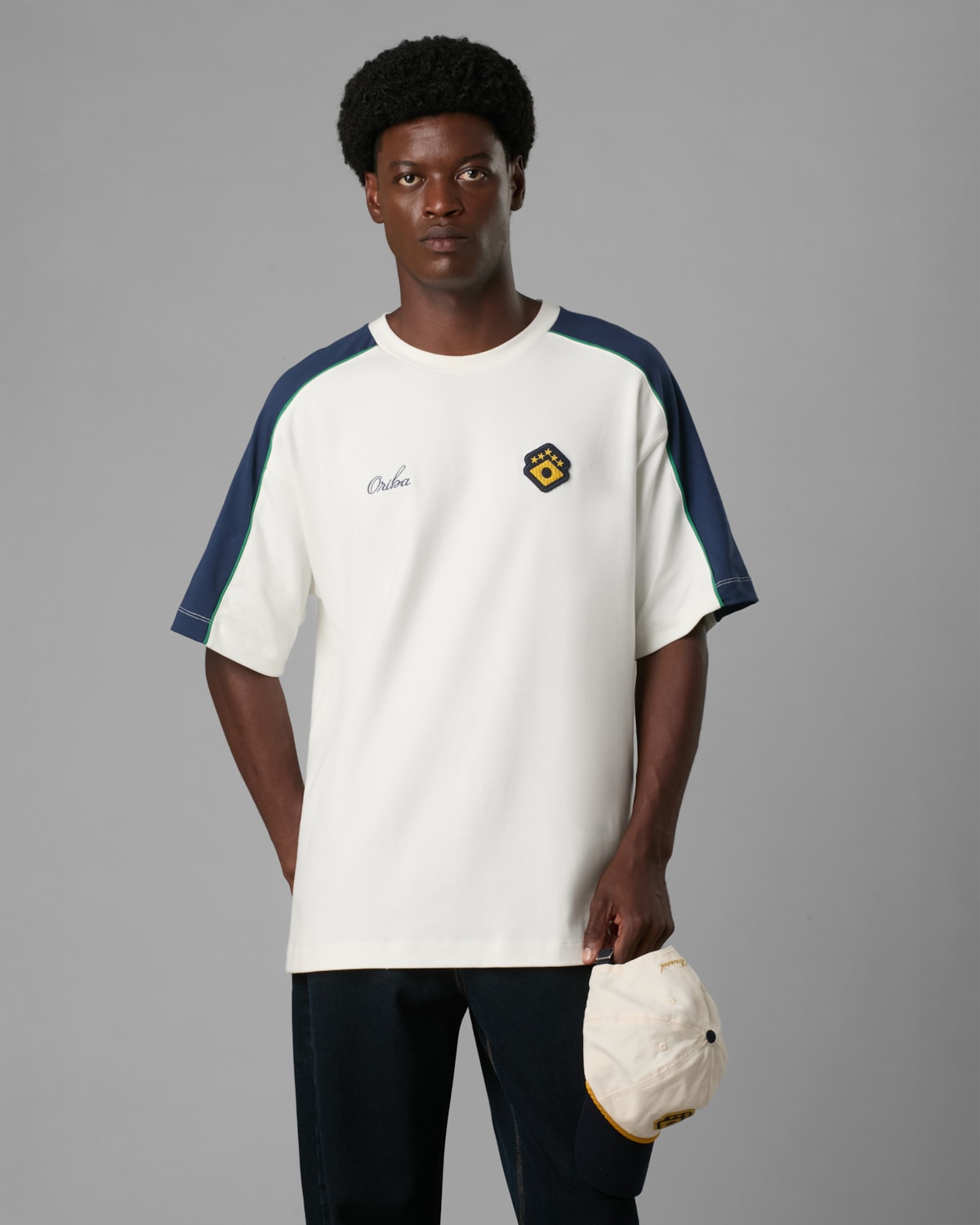 Camiseta Malha Dupla Oversized Recorte Br Ltda