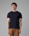 Camiseta malha dupla pima-azul marinho-curto-m