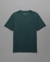 Camiseta malha dupla pima-verde escuro-curto-p