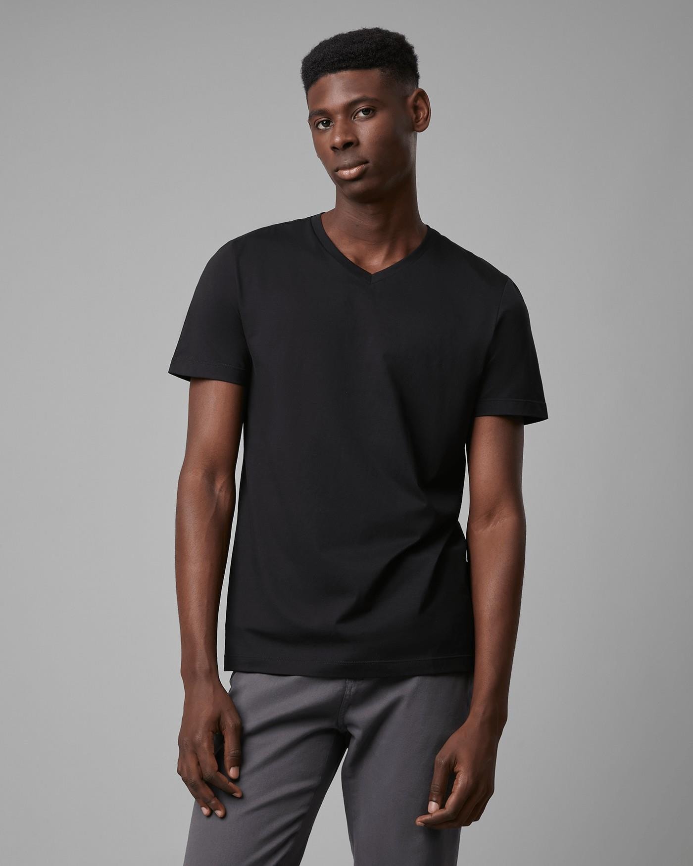 Camiseta Malha Dupla Pima Gola v