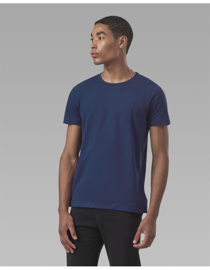 Camiseta orgânica azul marinho-azul marinho-curto-gg