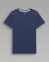 Camiseta orgânica azul marinho-azul-curto-gg