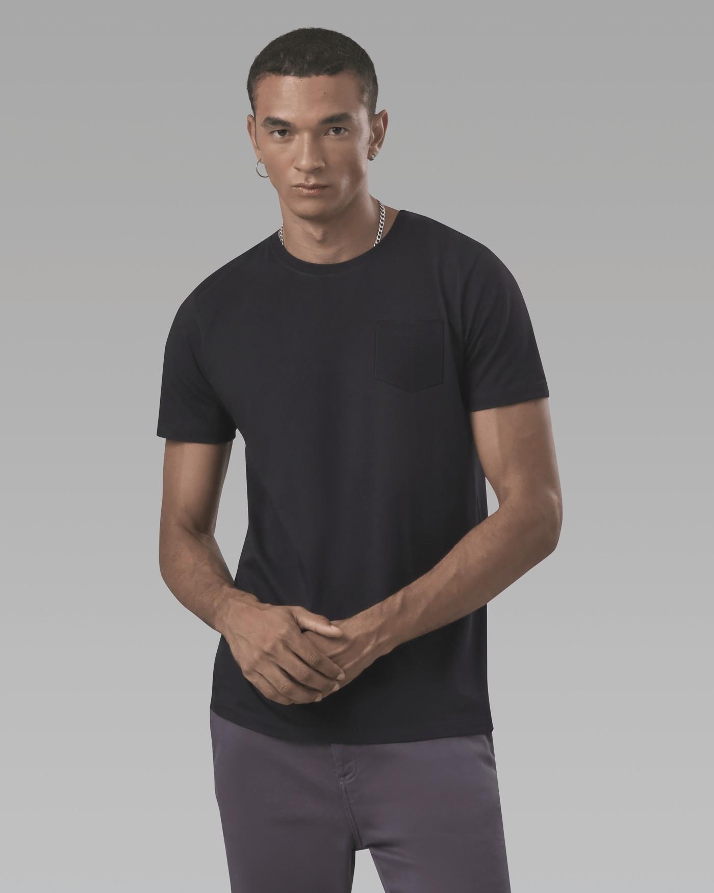 Camiseta Pima Com Bolso