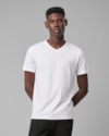 Camiseta pima gola v-branco-curto-m
