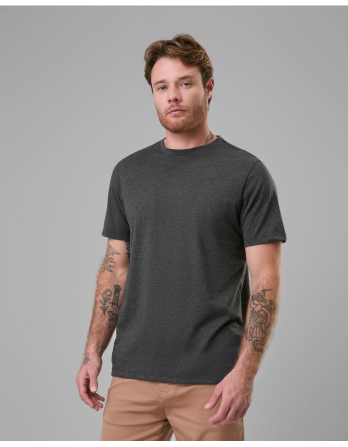 Camiseta pima mescla-preto-curto-g