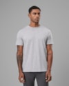 Camiseta pima mescla-cinza claro-curto-g