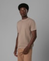 Camiseta tricot slim-bege-g