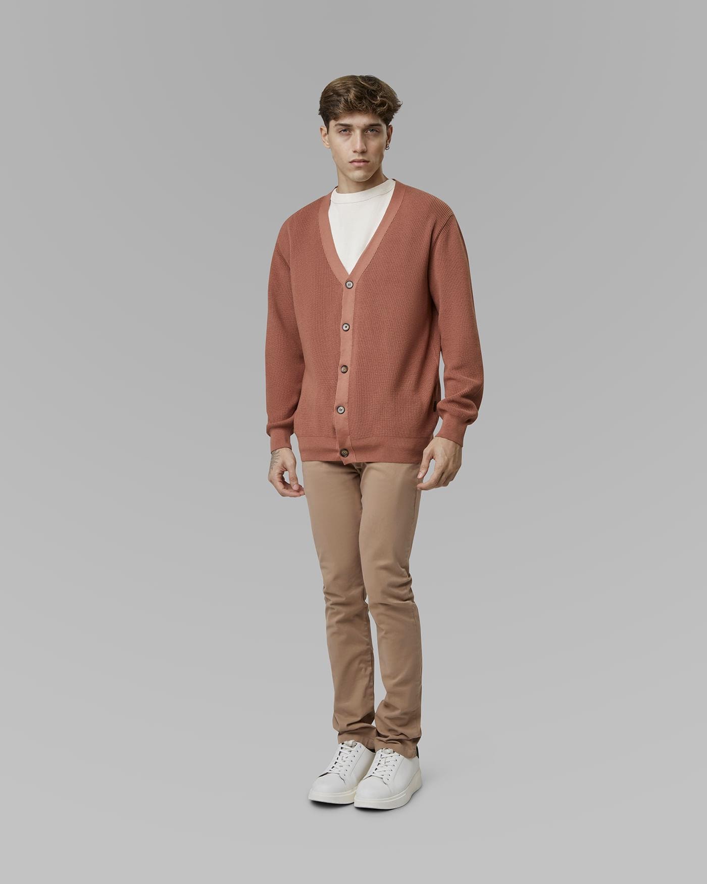 Cardigan Canelado de Algodão - Frete Rápido e Garantia de Qualidade!