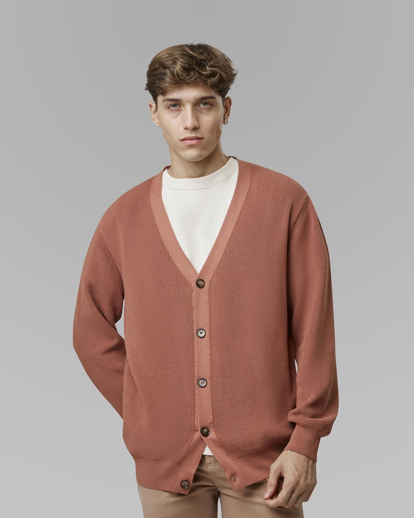 Cardigan Canelado de Algodão - Frete Rápido e Garantia de Qualidade!