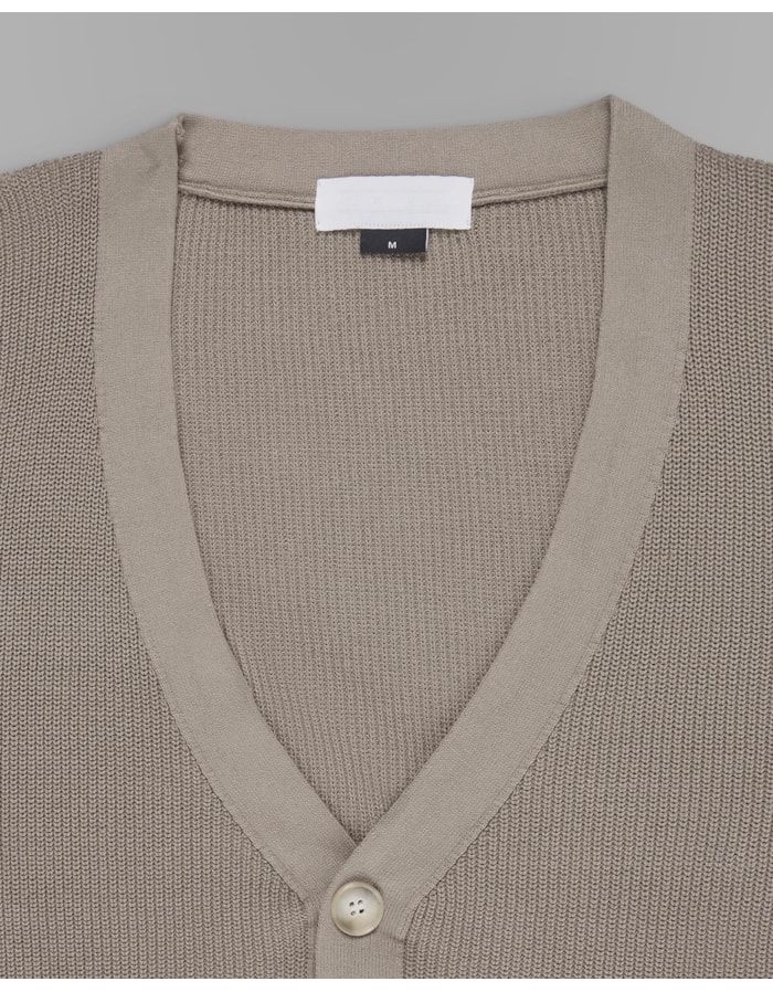Cardigan Canelado de Algodão