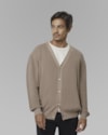 Cardigan canelado de algodão-bege-p