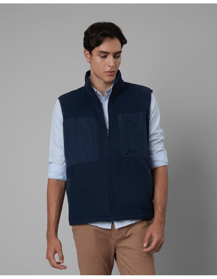 Colete fleece repet-azul-p