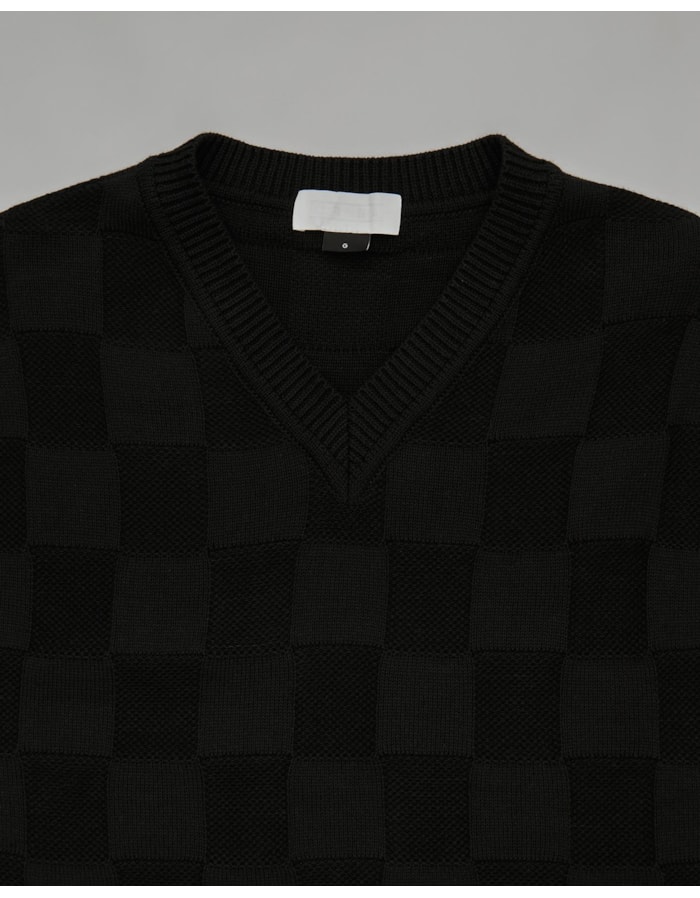 Colete Tricot Quadriculado Texturizado