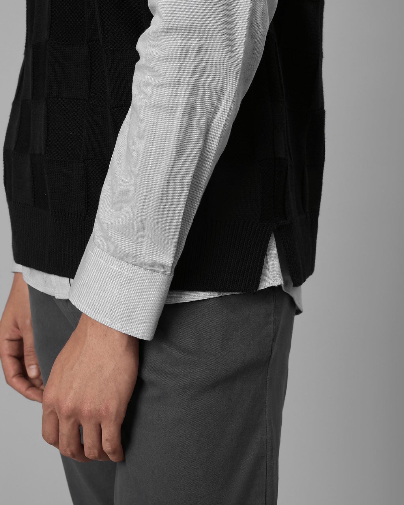 Colete Tricot Quadriculado Texturizado