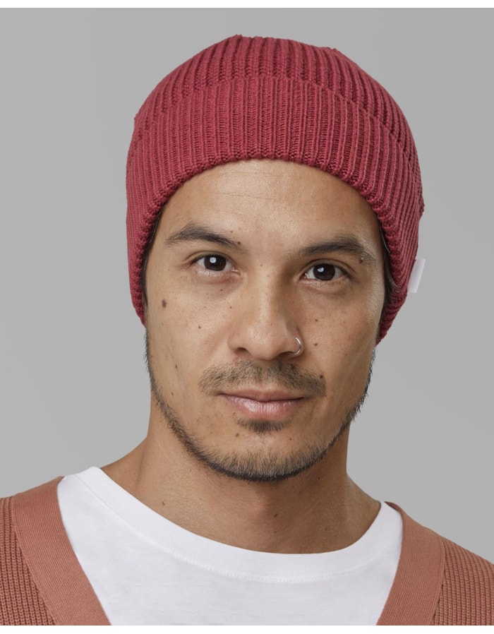 Gorro tricot canelado-vermelho-un