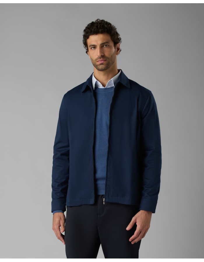 Jaqueta algodão com zíper-azul-g