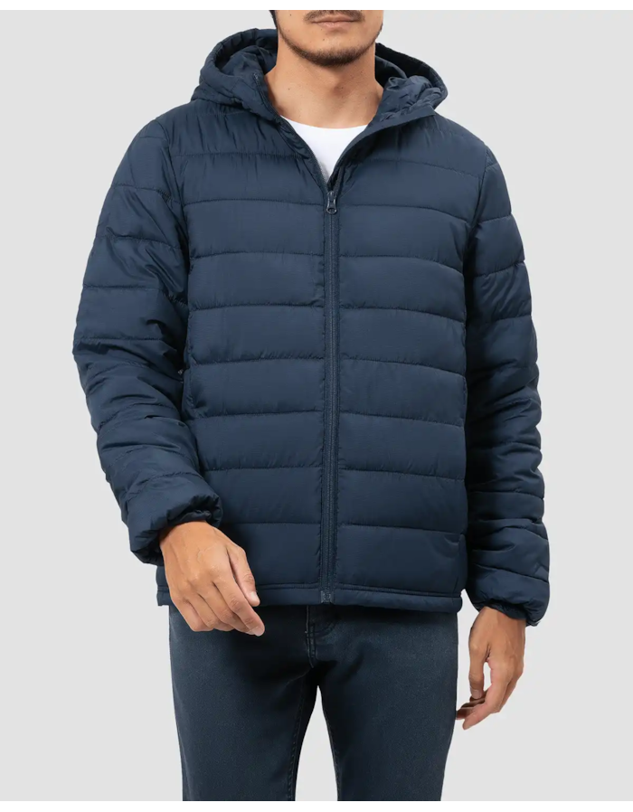 Jaqueta puffer repet com capuz-azul-m