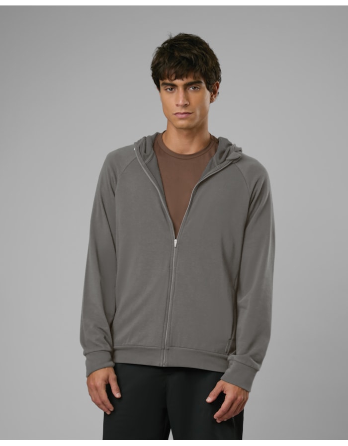 Jaqueta térmica ultraleve com capuz-cinza-g