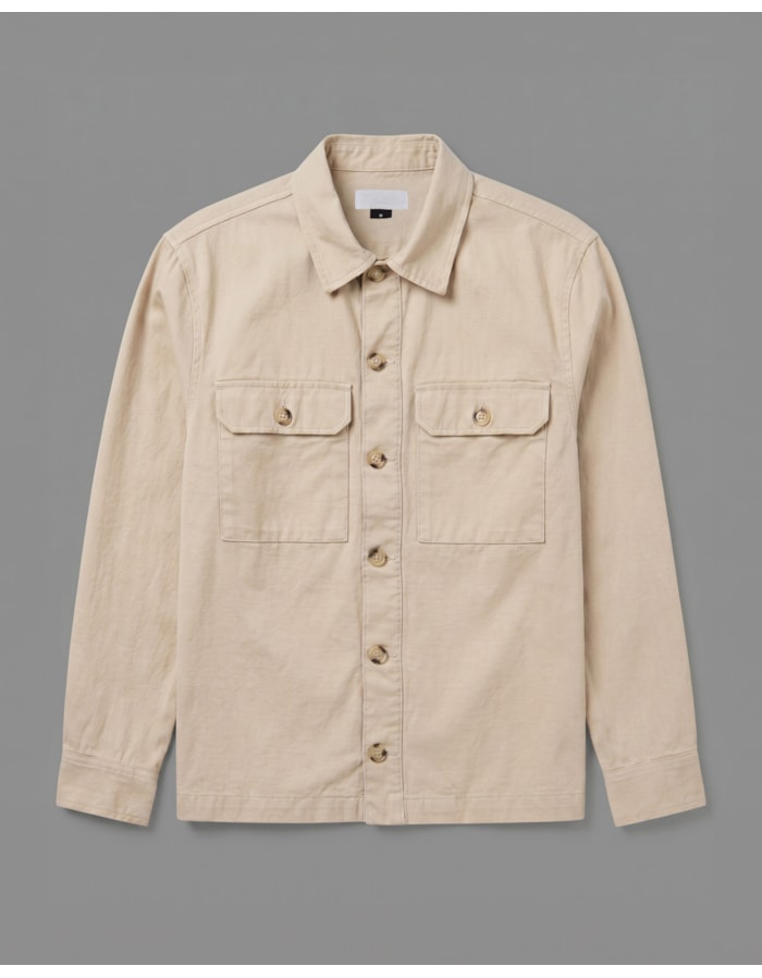 Overshirt com bolsos-bege-g