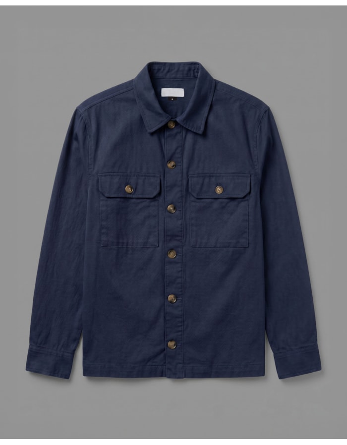 Overshirt com bolsos azul marinho-azul-g