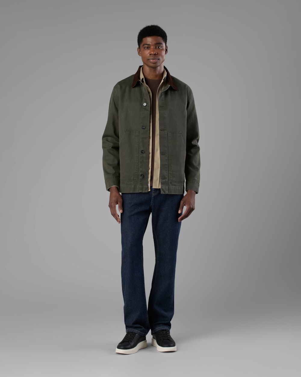 Overshirt com Gola Veludo Cotelê