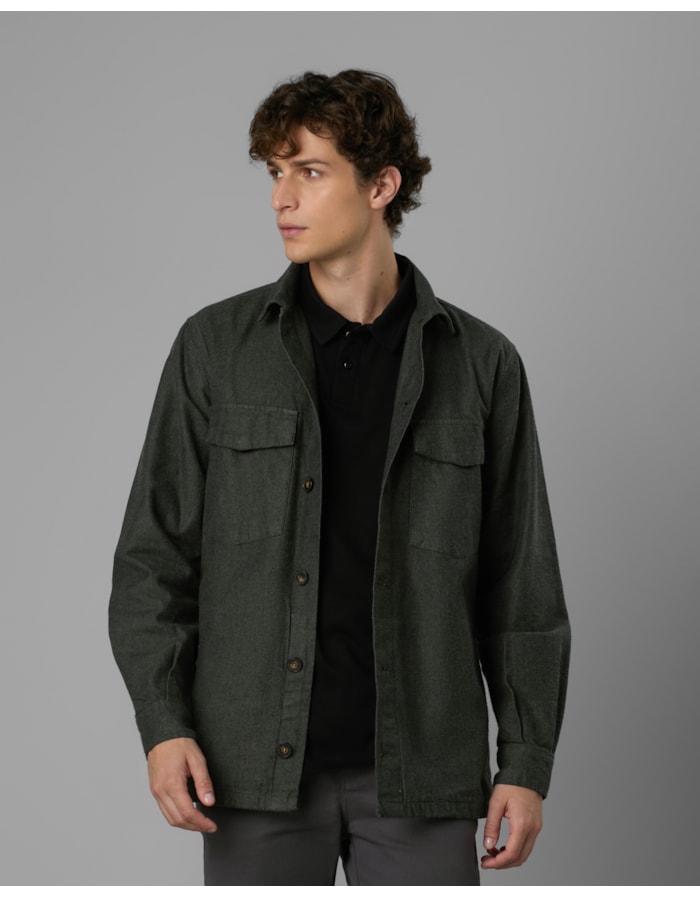 Overshirt flanela leve-verde-m