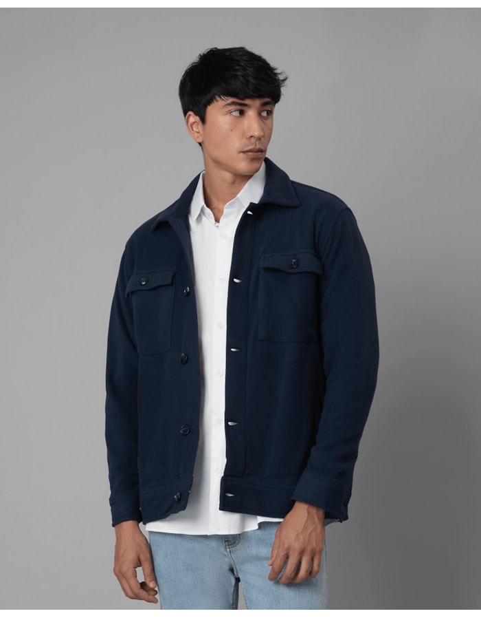 Overshirt fleece repet-azul-pp