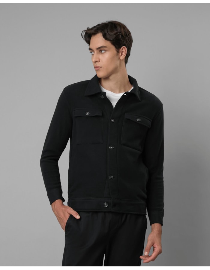 Overshirt fleece repet-preto-g