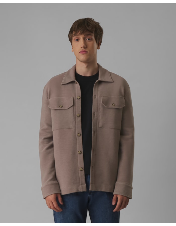 Overshirt malha gorgurão-bege-g