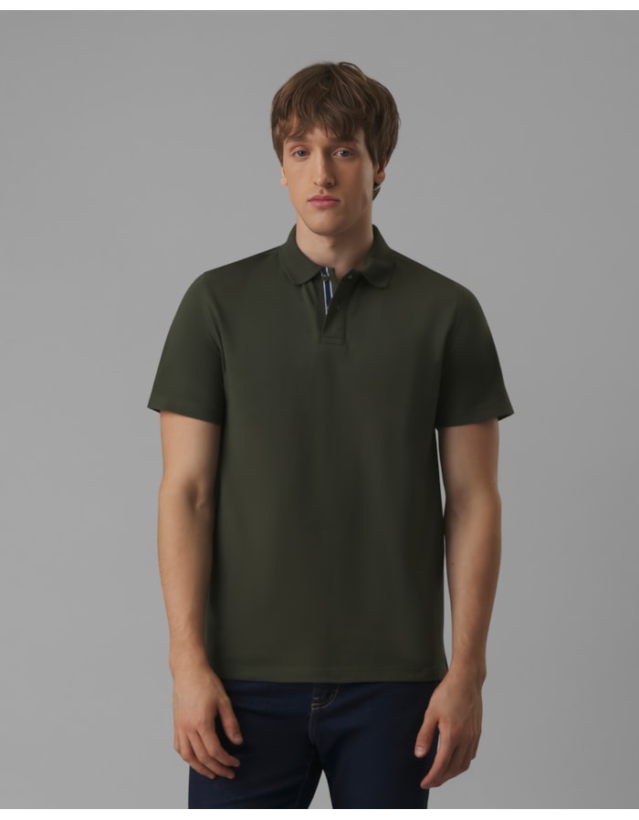 Polo esporte crepe-verde-g