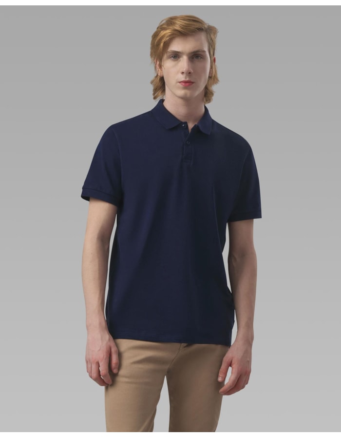 Polo essencial-azul marinho-longo-p