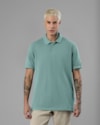 Polo essencial-verde água-curto-g