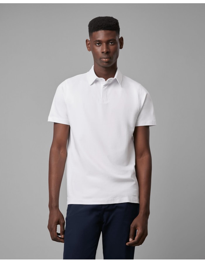 Polo piquet pima-branco-longo-p