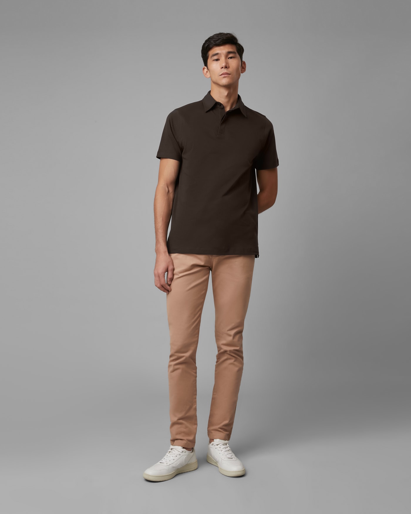 Polo Piquet Pima Marrom