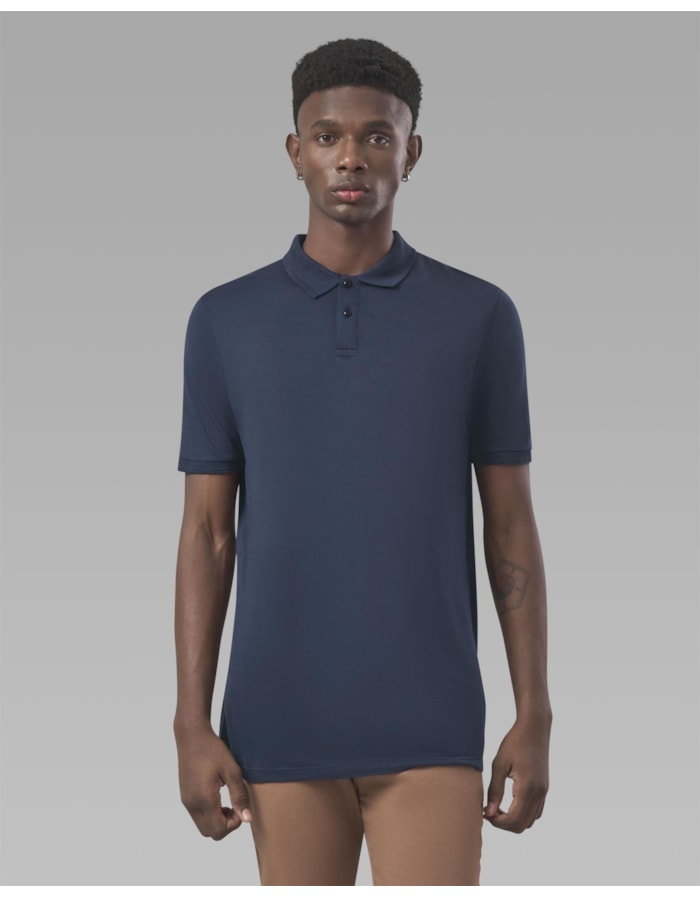 Polo tech-azul-longo-p
