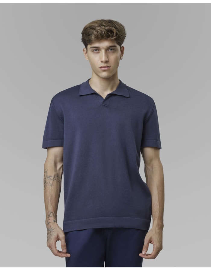 Polo tricot-azul-gg