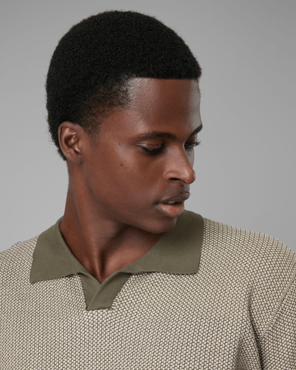 Polo Tricot Algodão Jacquard Manga Longa