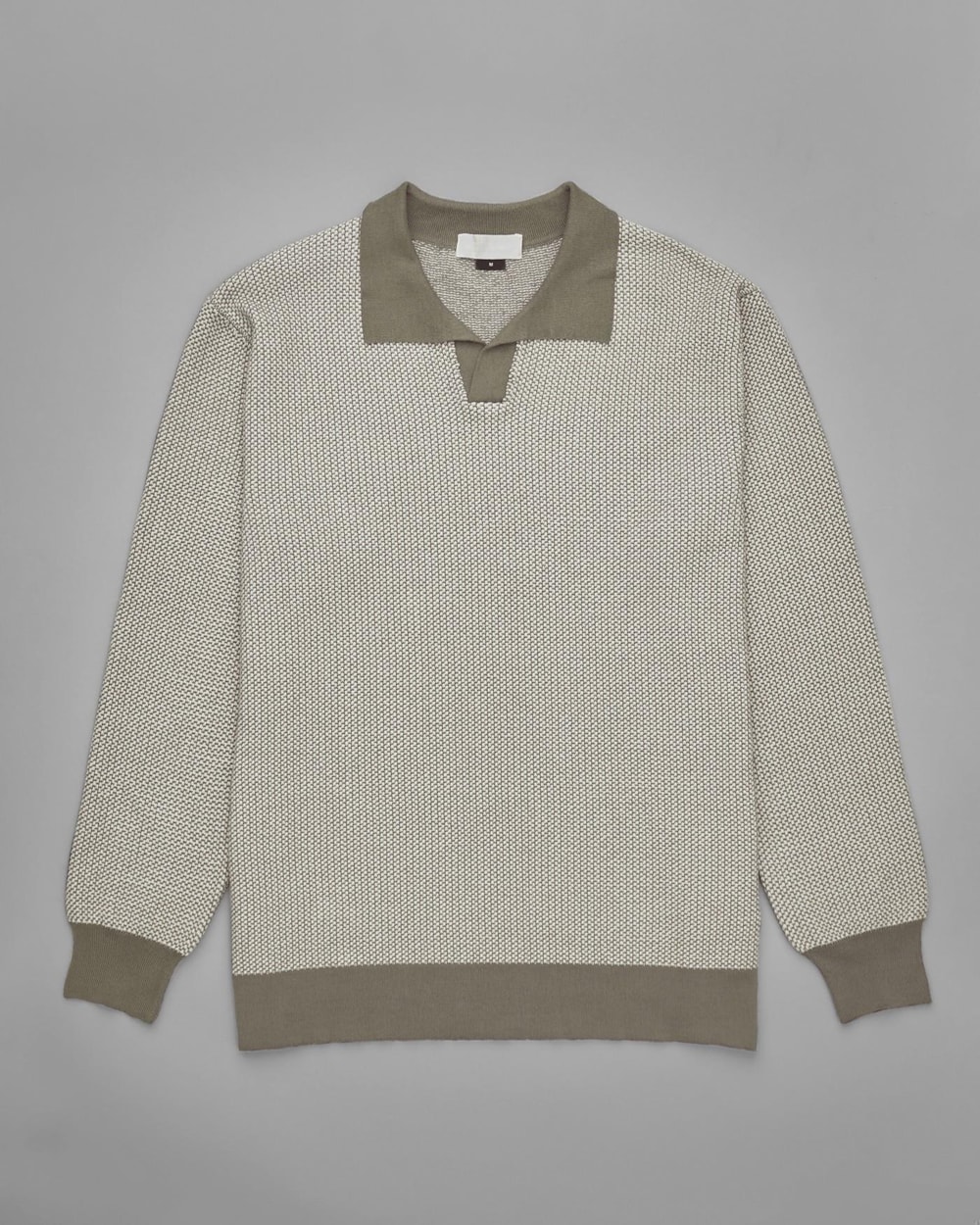 Polo Tricot Algodão Jacquard Manga Longa