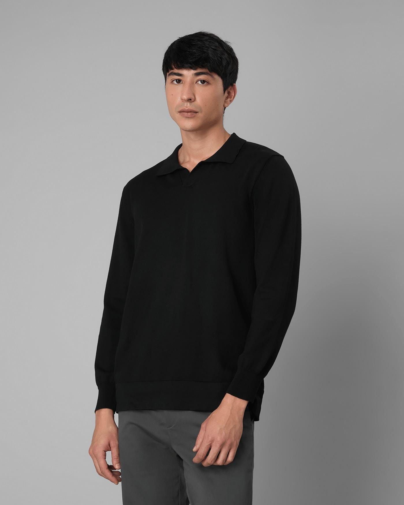 Polo Tricot Algodão Manga Longa