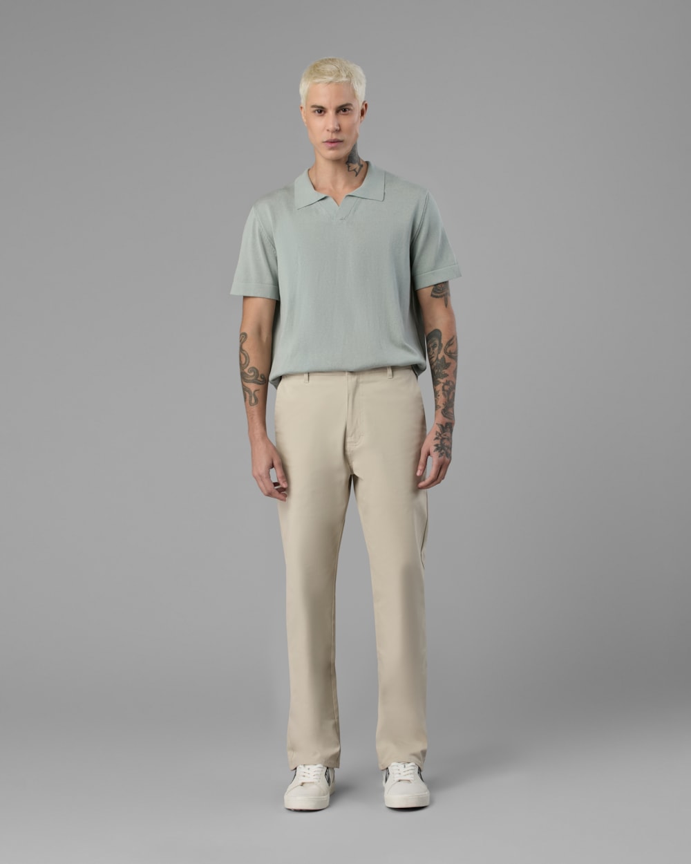 Polo Tricot com Linho